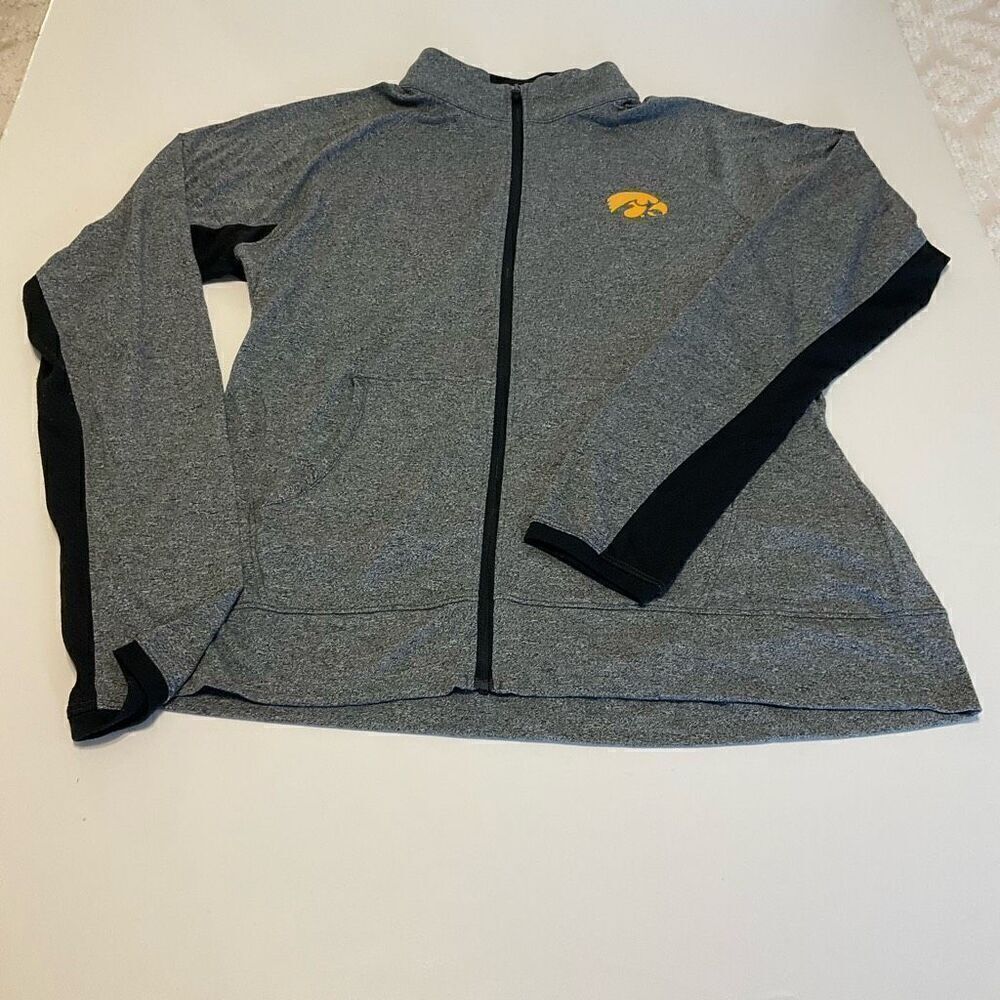 Iowa Hawkeyes Women’s Under Armour Fitted,  Full Zip. Heather Grey. L